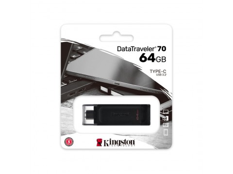 USB Флеш накопитель Kingston DT70/64GB 64GB Type-C Чёрный