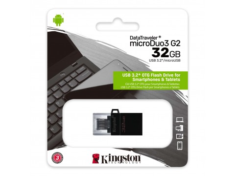 USB Флеш накопитель 32GB 3.0 Kingston OTG DTDUO3G2/32GB черный