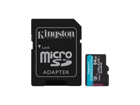 Карта памяти Kingston SDCG4/64GB Canvas Go Plus A2 U3 V30 64GB