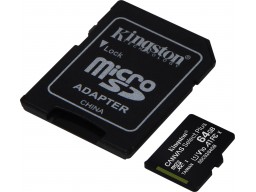 Карта памяти MicroSD 64GB Class 10 UHS-I Kingston SDCS2/64GB