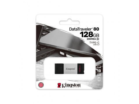 USB-накопитель Kingston DT80/128GB 128GB Type-C Серебристый