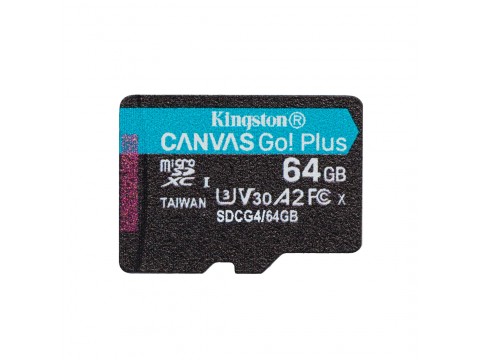 Карта памяти Kingston SDCG4/64GBSP Canvas Go Plus A2 U3 V30 64GB