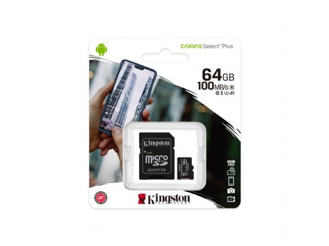 Карта памяти Kingston SDCS2/64GB Class 10 64GB, с адаптером