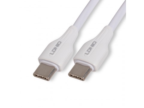 Интерфейсный кабель LDNIO Type-C to Type-C LC122-C 2м 65W Белый