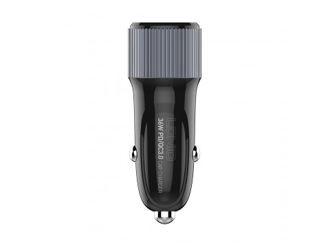 Автомобильное зарядное устройство LDNIO C510Q 2*USB（A,C) Type-C Чёрный