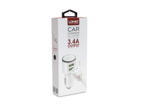 Автомобильное зарядное устройство LDNIO DL-C29 2*USB Type-C Белый