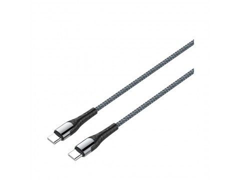 Интерфейсный кабель LDNIO Type-C to Type-C LC102 65W FDY 2м Серый