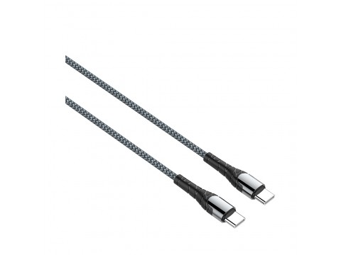 Интерфейсный кабель LDNIO Type-C to Type-C LC102 65W FDY 2м Серый