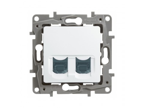 Двойная розетка RJ45 категория 6 UTP Legrand Etika белый