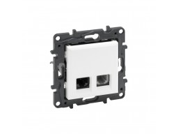 Информационная розетка одинарная Niloe Step RJ11+RJ45 Кат.6e UTP Белый