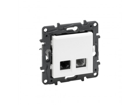 Информационная розетка одинарная Niloe Step RJ11+RJ45 Кат.6e UTP Белый
