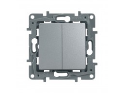 Переключатель двухклавишный Legrand 672412 Etika 10 A 250 В алюминий