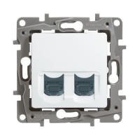 Двойная розетка RJ 45 категория 5е UTP Legrand Etika белый
