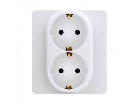 Розетка 2 x 2К+З 16 А 250 В Legrand Inspiria 673750 белый