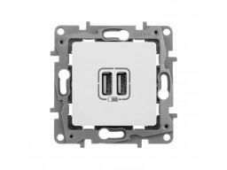 Зарядное устройство с двумя USB разъемами 240В/5В 2400мА Legrand Etika белый