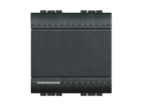 Legrand L4005M2A LivingLight Кнопка с автоматическими клемами, размер 2 модуля, цвет антрацит