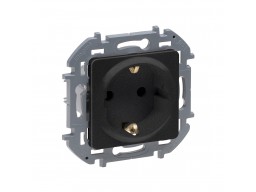 Розетка 2К+З со шторками 16 А 250 В Legrand Inspiria 673733 антрацит