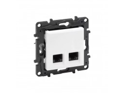 Информационная розетка двойная Niloe Step 2хRJ45 Кат.6e UTP Белый new