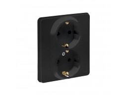 Розетка 2 x 2К+З 16 А 250 В Legrand Inspiria 673753 антрацит