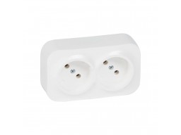 Розетка двойная без зк Legrand Forix 16A 250В IP20 накладная белый
