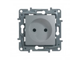 Розетка 2К со шторками винтовые зажимы 16 А 250 В Legrand 672434 Etika алюминий