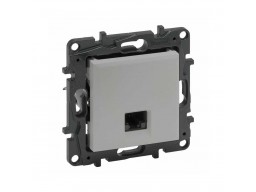 Информационная розетка одинарная Niloe Step RJ45 Кат.5e UTP Алюминий