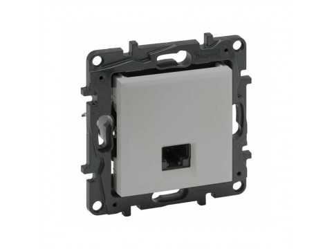 Информационная розетка одинарная Niloe Step RJ45 Кат.5e UTP Алюминий