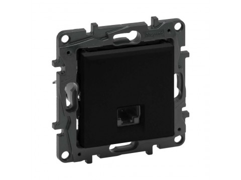 Информационная розетка одинарная Niloe Step RJ45 Кат.5e UTP Чёрный