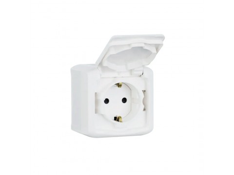 Розетка с крышкой Legrand Forix 16A 250В IP44 накладная белый