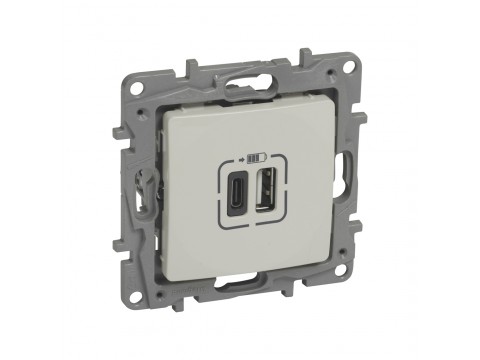 Розетка USB Niloe Тип А+C Слоновая кость