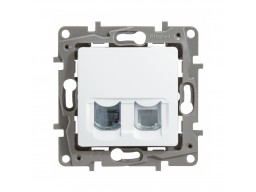 Двойная розетка RJ11 + RJ45 категория 5 UTP Legrand Etika белый