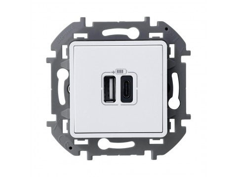 Зарядное устройство с двумя USB разьемами AC 240В/5В3000мА Legrand Inspiria 673760 белый
