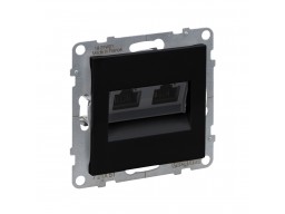 Информационная розетка двойная Suno RJ45 Кат.5e UTP Антрацит