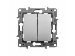 Выключатель двухклавишный Legrand 672402 Etika 10 A 250 В алюминий