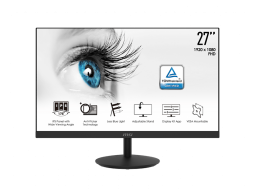 Монитор 27 MSI PRO MP271 IPS Full HD 75Гц 5мс 250кд/м² 1000:1 1xD-Sub 1xHDMI 2Вт Черный