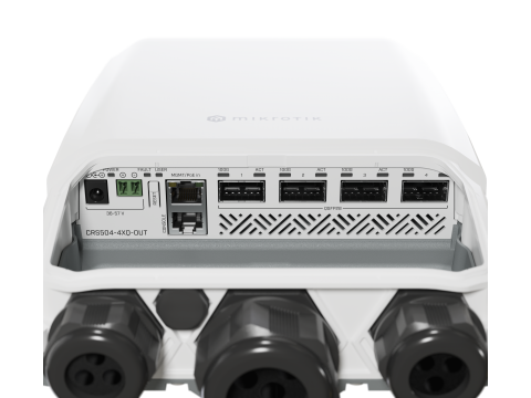Коммутатор MikroTik CRS504-4XQ-OUT / Высокопроизводительный 4-портовый 100G QSFP28 для наружного использования