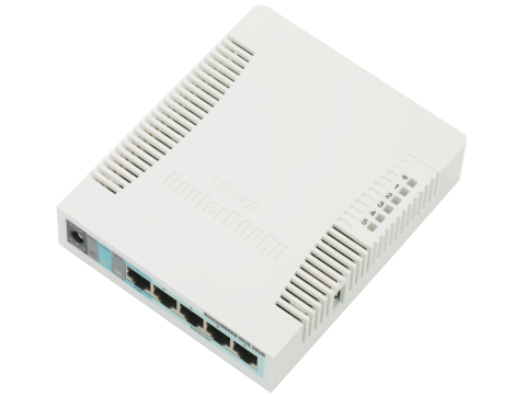 Маршрутизатор MikroTik RB951G-2HnD / 5 гигабитных портов, 2.4 GHz Wi-Fi, 600 MHz CPU