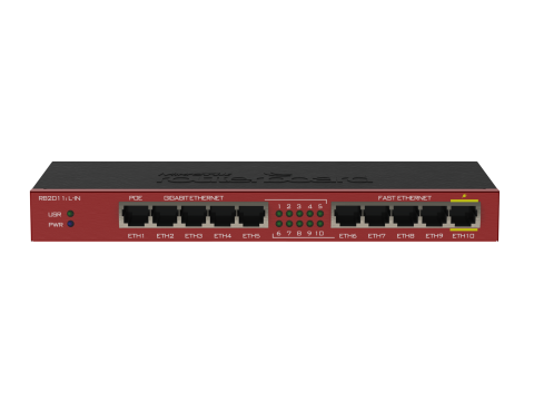 Маршрутизатор MikroTik RB2011iL-IN / 5 портов Fast Ethernet, 5 портов Gigabit Ethernet