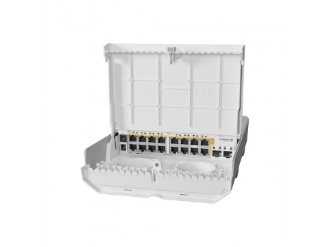 H1: Коммутатор MikroTik netPower 16P / 16 PoE-портов, 2 SFP+ порта, модель CRS318-16P-2S+OUT