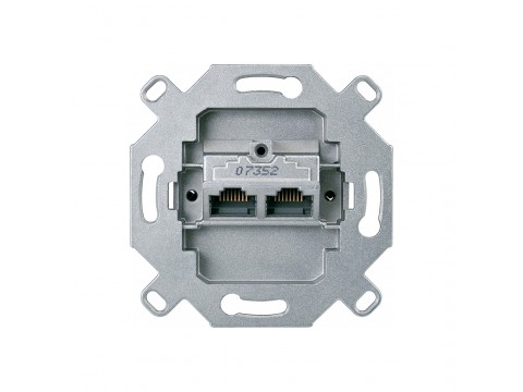 Компьютерная розетка RJ45 мех-м MERTEN MTN465706 х2 8/8 кат. 6