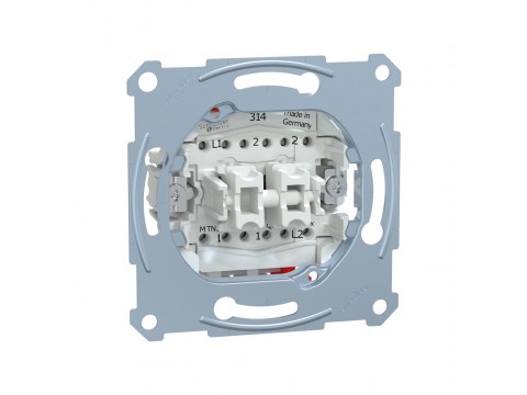 Переключатель мех-м MERTEN MTN3126-0000 D-Life 2 клавишный