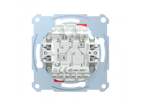 Переключатель мех-м MERTEN MTN3126-0000 D-Life 2 клавишный
