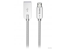 Кабель Olmio Steely, USB 2.0 - microUSB, 1.2м, 2.1A, серый