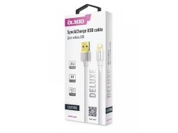 Кабель Olmio Deluxe, USB 2.0 - lightning, 1м, 2.1A, белый