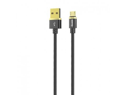 Кабель Olmio Deluxe, USB 2.0 - microUSB, 1м, 2.1A, черный