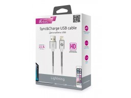 Кабель Olmio HD, USB 2.0 - lightning, 1.2м, 2.1A, белый