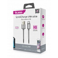 Кабель Olmio HD, USB 2.0 - microUSB, 1.2м, 2.1A, серый