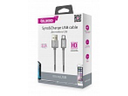 Кабель Olmio HD, USB 2.0 - microUSB, 1.2м, 2.1A, серый