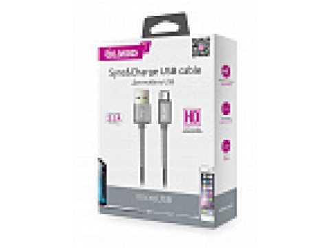 Кабель Olmio HD, USB 2.0 - microUSB, 1.2м, 2.1A, серый