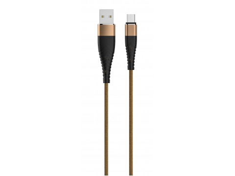 Кабель Olmio Solid, USB 2.0 - microUSB, 1.2м, 2.1A, усиленный, цвет капучино